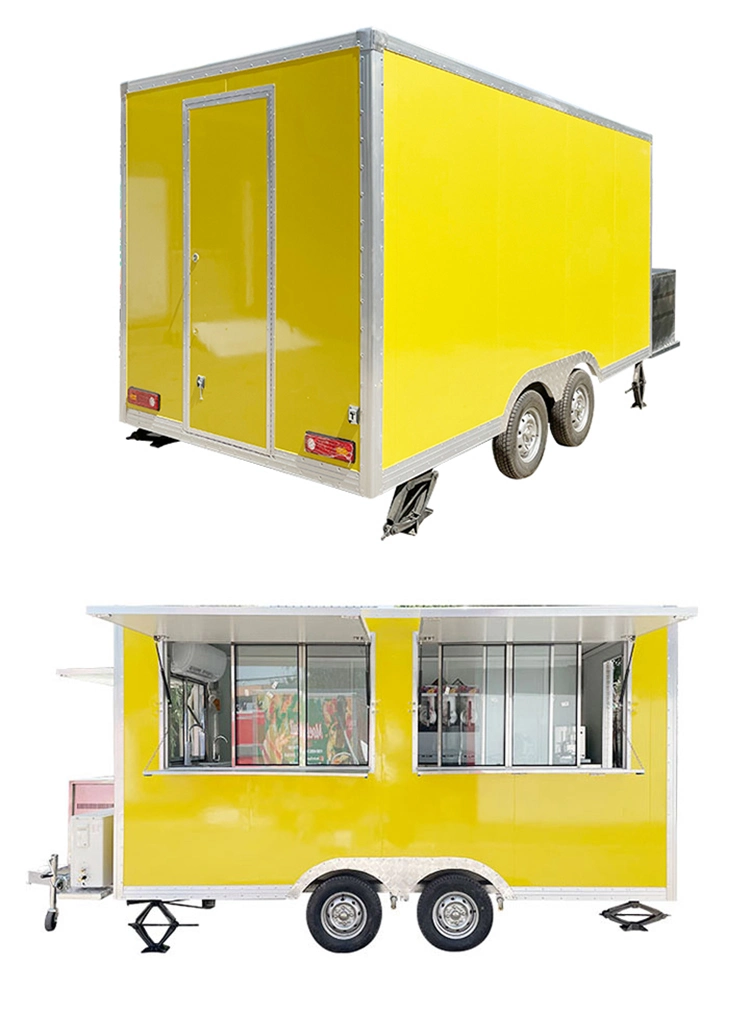 EU Popular Ice Cream Display Waffle Crepe Food Trailer Fiberglass Braking System Auto Food Truck