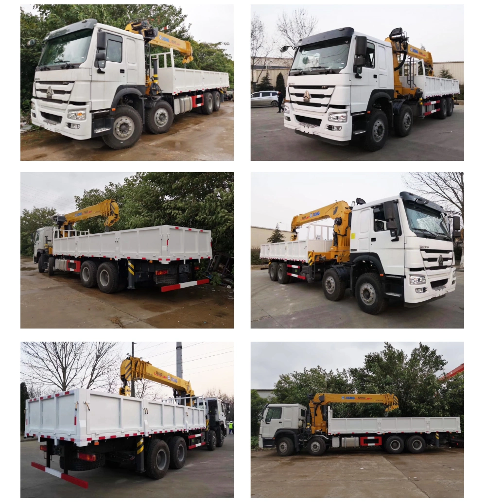 China Sinotruk HOWO 10tons 8X4 12 Wheelers Cargo Truck with Crane Truck Mounted Crane Price