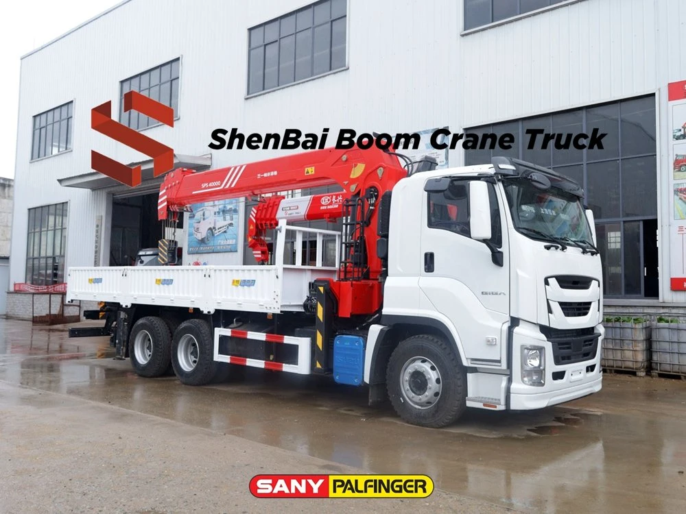Japanese Brand 6X4 Cargo Truck with 16 Ton Hydraulic Straight Boom Crane for Sale