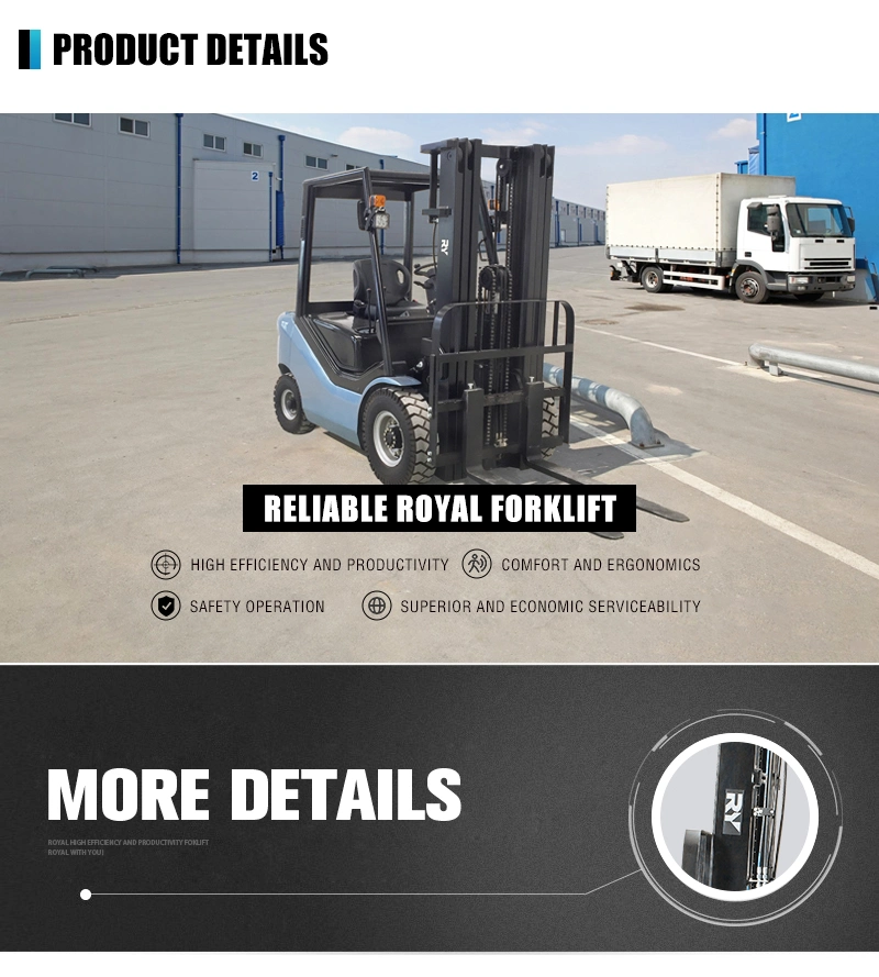 Royal 5 Ton EU V/ Tire 4 Engine Factory Supply Heavy Duty Diesel Forklift Truck
