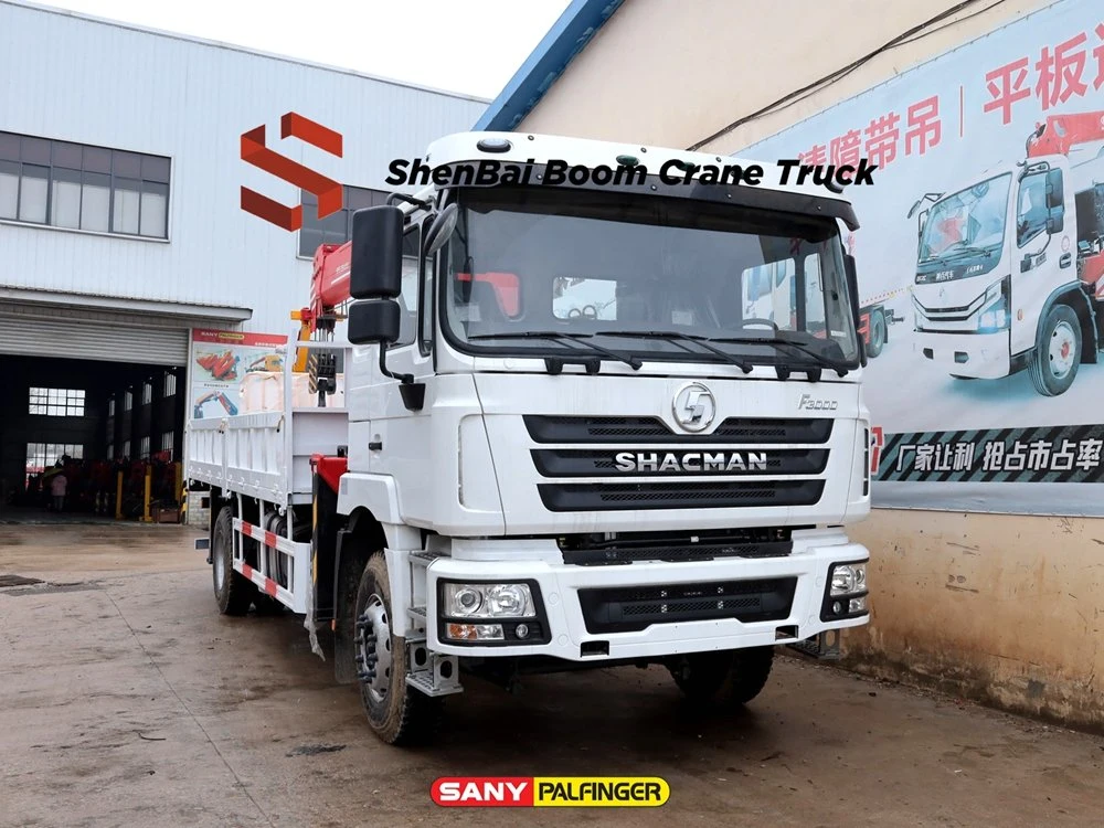 Chinese Brand Shacman F3000 L3000 4X2 Cargo Truck with Crane 7ton 8ton 10ton Straight Boom Crane for Sale
