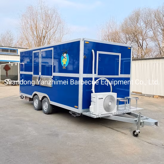EU Popular Ice Cream Display Waffle Crepe Food Trailer Fiberglass Braking System Auto Food Truck